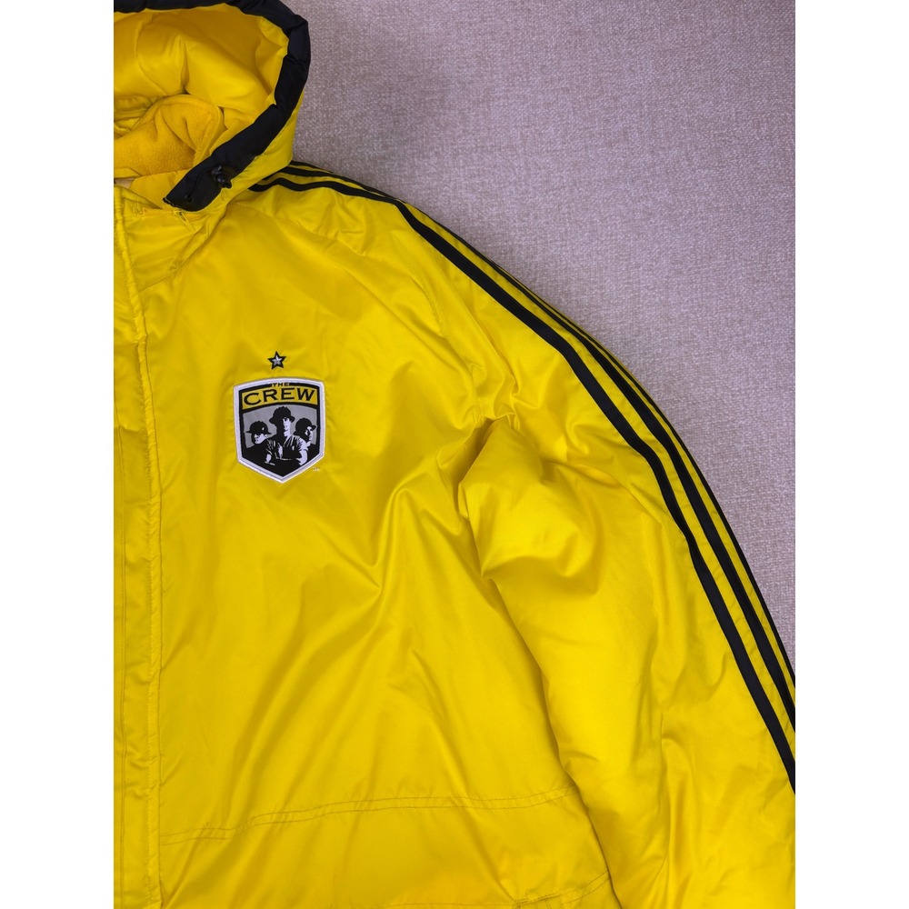 Adidas Columbus Crew MLS Soccer Sideline Parka Jacket Yellow Men 2XL Puffer Coat - Picture 4 of 8